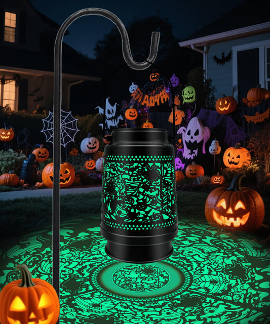 Halloween Decor Outdoor Solar Lanterns Waterproof Halloween Decorations Scary Ghost with Pumpkin Spooky Lights for Garden, Patio, Yard, Lawn Porch Hanging Solar Lights Unique Gifts for Women