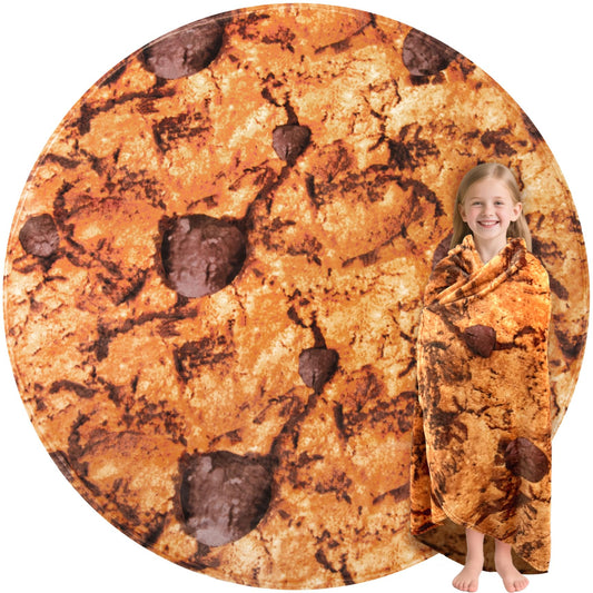 CASOFU Cookies Blanket, White Elephant Gift for Adults Teens Kids Men Women, 285 GSM Soft and Comfortable Flannel Realistic Food Blanket Funny Birthday Gag Gifts for Boys and Girls(Caramel, 47 inches)