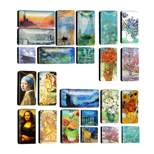 Claud Monet Art Magnets for Fridge, Artistic Decor for Refrigerator Whiteboard Office Kitchen Locker, Decorative Gift for Artwork Lovers (23, Small（2 * 1）)