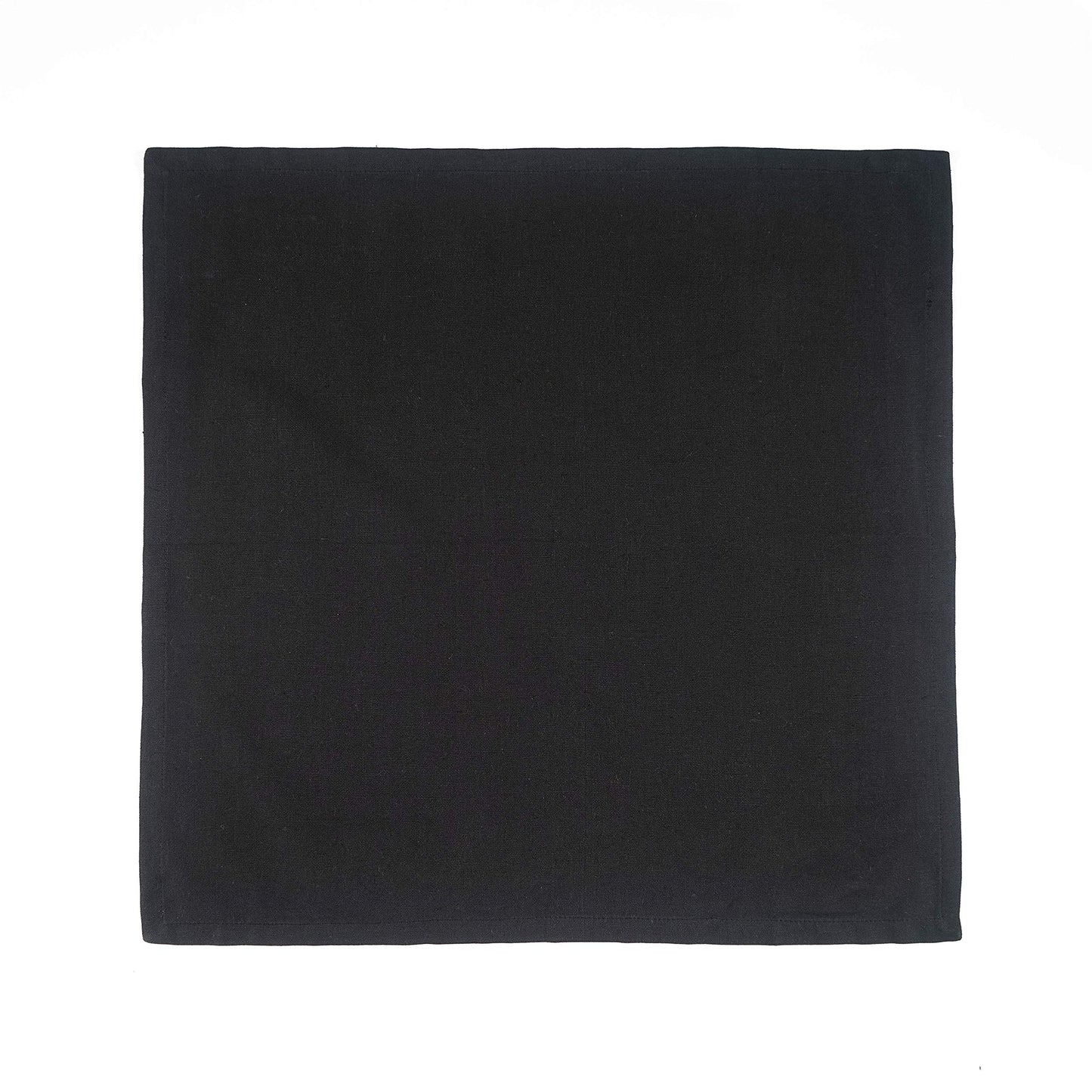 FINGERCRAFT Dinner Cloth Napkin Cotton Linen Blend 12 Pack Natural Premium Quality Mitered Corner Every Day Wedding Christmas Pre Shrunk & Good Absorbency 18x18 inch Black