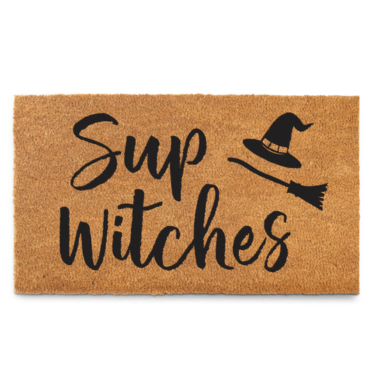 MAINEVENT Sup Witches Doormat 30x17 Inch, Witch Door Mat, Winter Door Mat Outdoor, Holiday Door Mats Outdoor, Holiday Mats for Front Door Witch Doormat Doormats Coir Doormat Winter Coir Doormat