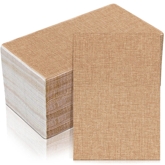 Perthlin 100 Pcs Burlap Paper Napkins Disposable Dinner Napkins 13''x16'' Burlap Print Decorative 2 Ply Rustic Cloth Like Paper Napkin for Bathroom Wedding Birthday Cocktail Party