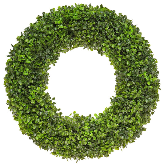 DFRREN 20 Inch Boxwood Wreath, Handmade Green Wreath for Front Door, UV Resistant Outdoor Wreath for All Seasons, Foldable & Durable Farmhouse Wreath for Wall Window Home Indoor Outdoor Decor