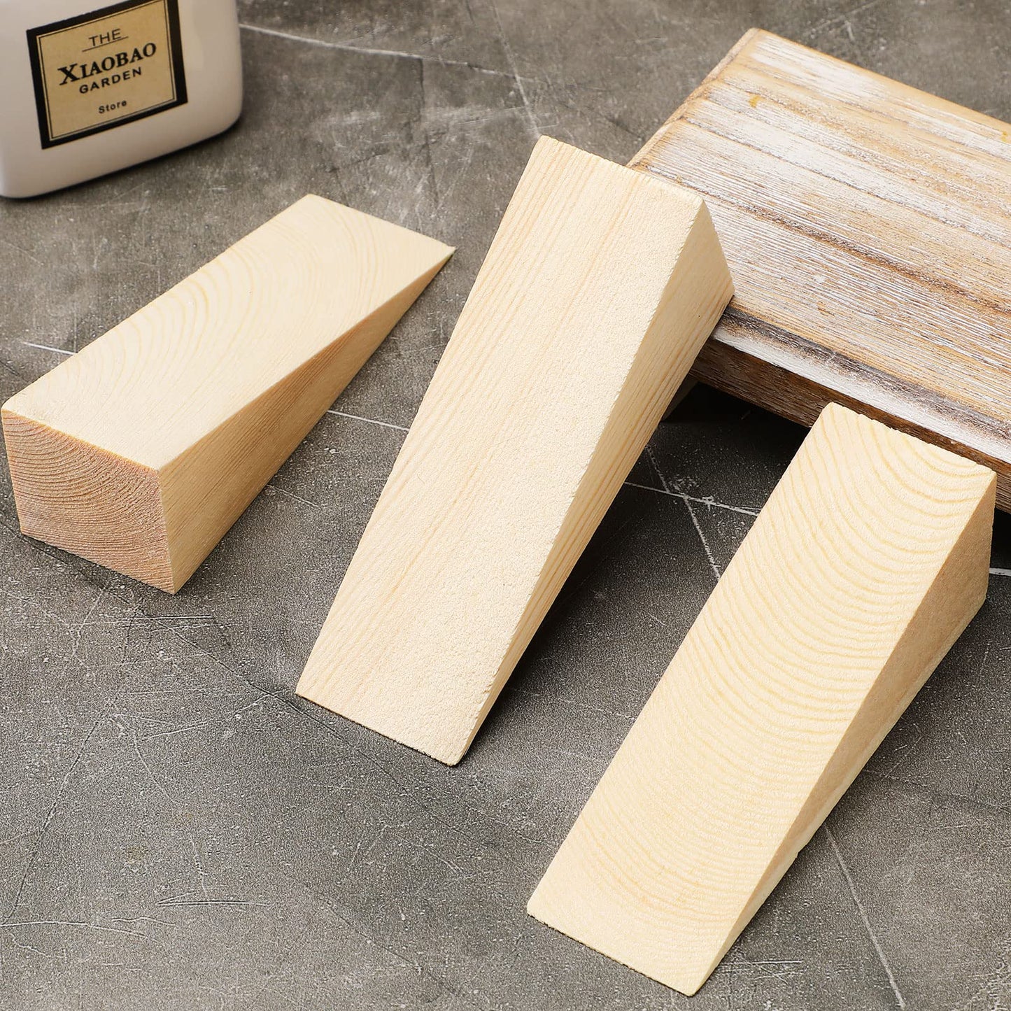 6 Pcs Wooden Door Stopper Wedge Non Slip Firefighter Wood Door Stopper Wedge for Most Surfaces Solid Block