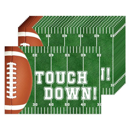 CHAROUP 50 Pack Disposable Football Paper Placemats, Football Theme Table Mats 16x11 inch Rugby Disposable Placement Mats for Outdoor Sport Theme Party Supplies Kitchen Dining Table Decoration