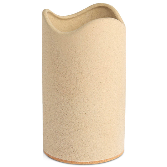 Amarcado Ceramic Utensil Holder for Kitchen Counter - Spatula Holder - Countertop Crock for Holding Utensils with Cork Bottom