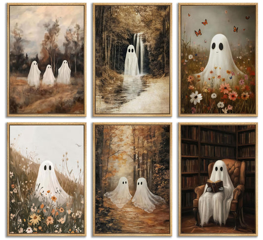 Vintage Halloween Posters Wall Art, 6Pcs, 8x10in