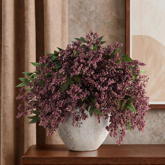 Miaikoe 3 Pcs Artificial Berry Stem 36" Realistic Flowers Picks Branches Faux Stem Spray DIY for Holiday Seasonal Farmhouse Mantel DIY Home Decorations (Dusty Plum)