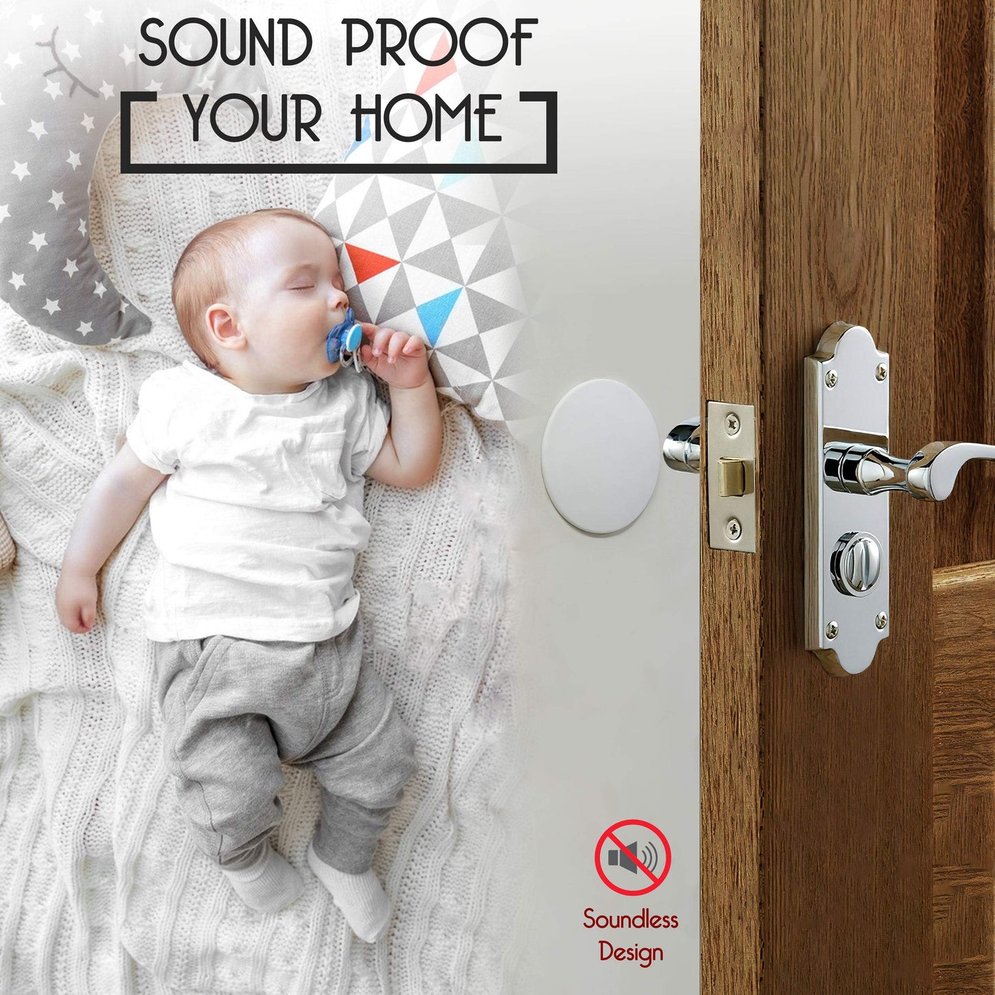 ProStoppr® Door Stoppers - Large 3.15" (8 Pack) - Door Stoppers for Wall with Strong Back Adhesive - Quiet and Shock Absorbent Silicone Wall Protectors from Door Knobs - Protects Every Surface - White