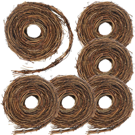 Janinka 6 Pcs 15 Feet Grapevine Garland Natural Grapevine Wreath for Crafts DIY Twig Garland Rattan Hanging Vine Wreath for Wedding House Holiday Door Vase Wall Home Decor