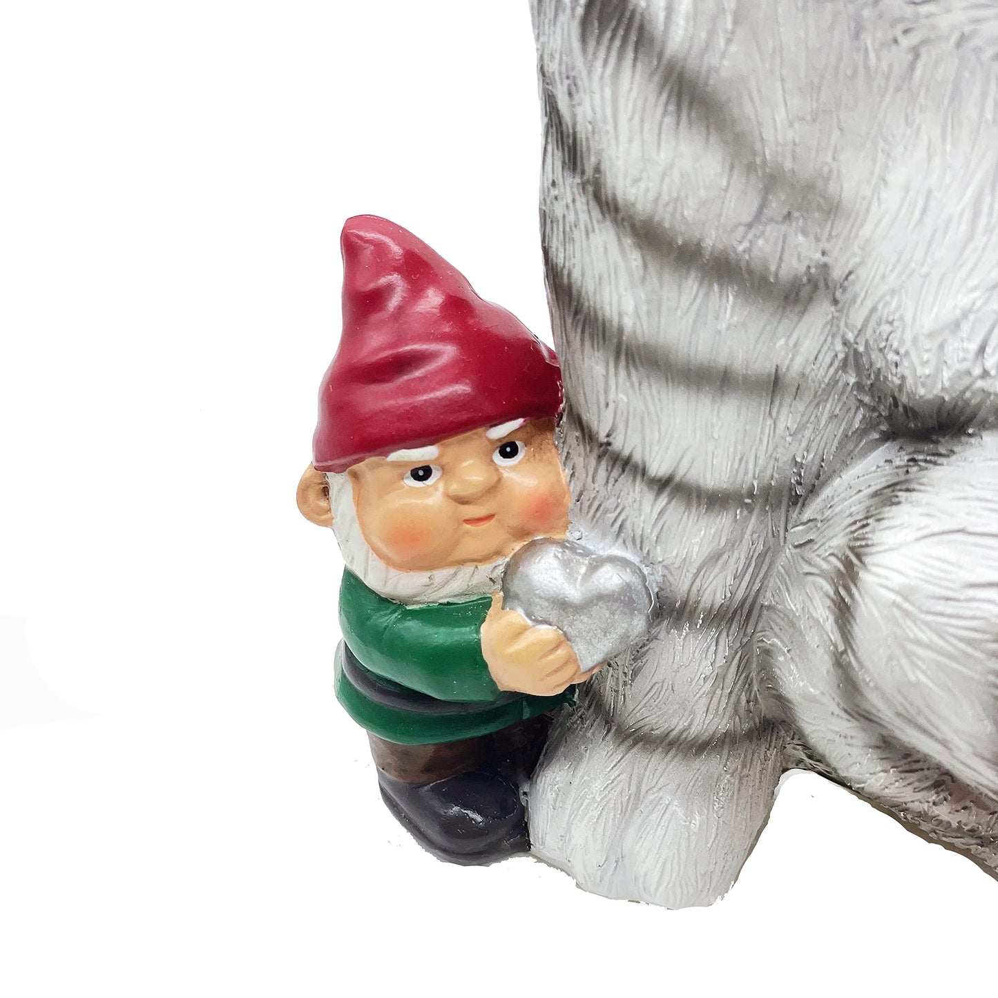 FICITI Add a Playful Touch to Your Garden with Our Cat and Gnomes Garden Statue - Perfect for Cat Lovers and Garden Enthusiasts - 8.5 Inces
