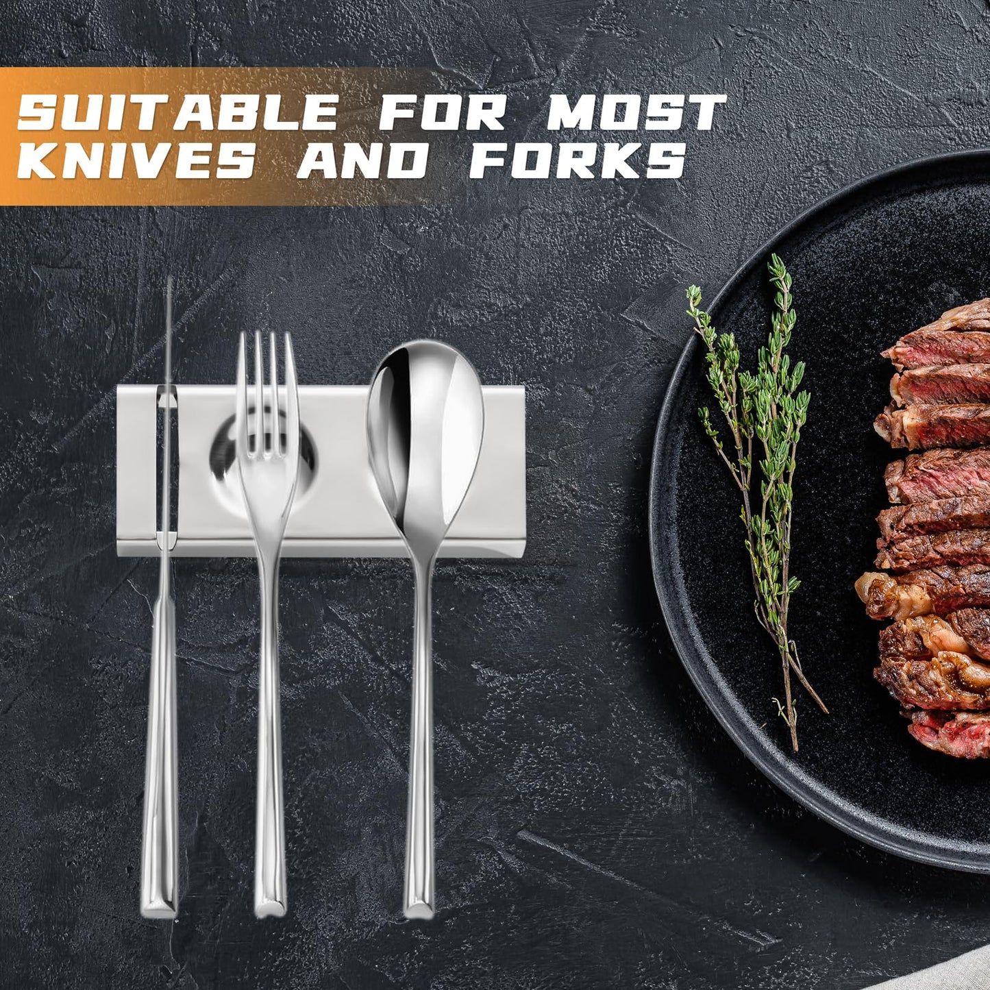 YellRin Knife Spoon Rests Stainless Steel Spoon Fork Knife Rest Rack Flatware Holder Set of 4 for Dining Table Hotel Restaurant
