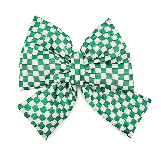 MACKENZIE-CHILDS Green Check Medium Bow