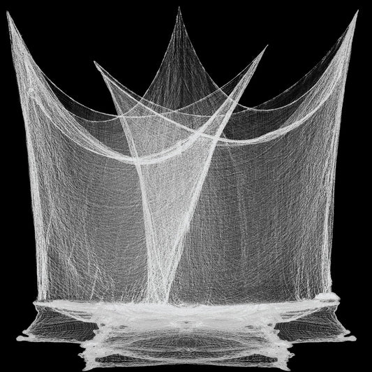 80 x 400 Halloween Decorations Creepy Cloth Indoor Outdoor, Scary Gauze Halloween Party Decorations, Spooky Home Decor Supplies for Table Tree Garden Doorway Haunted House Yard Skeleton (1PCS White)
