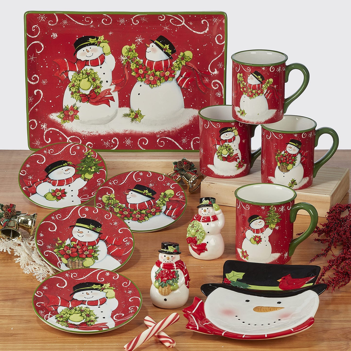 Certified International Holiday Magic Snowman 3-D Cookie Jar, 78 oz.