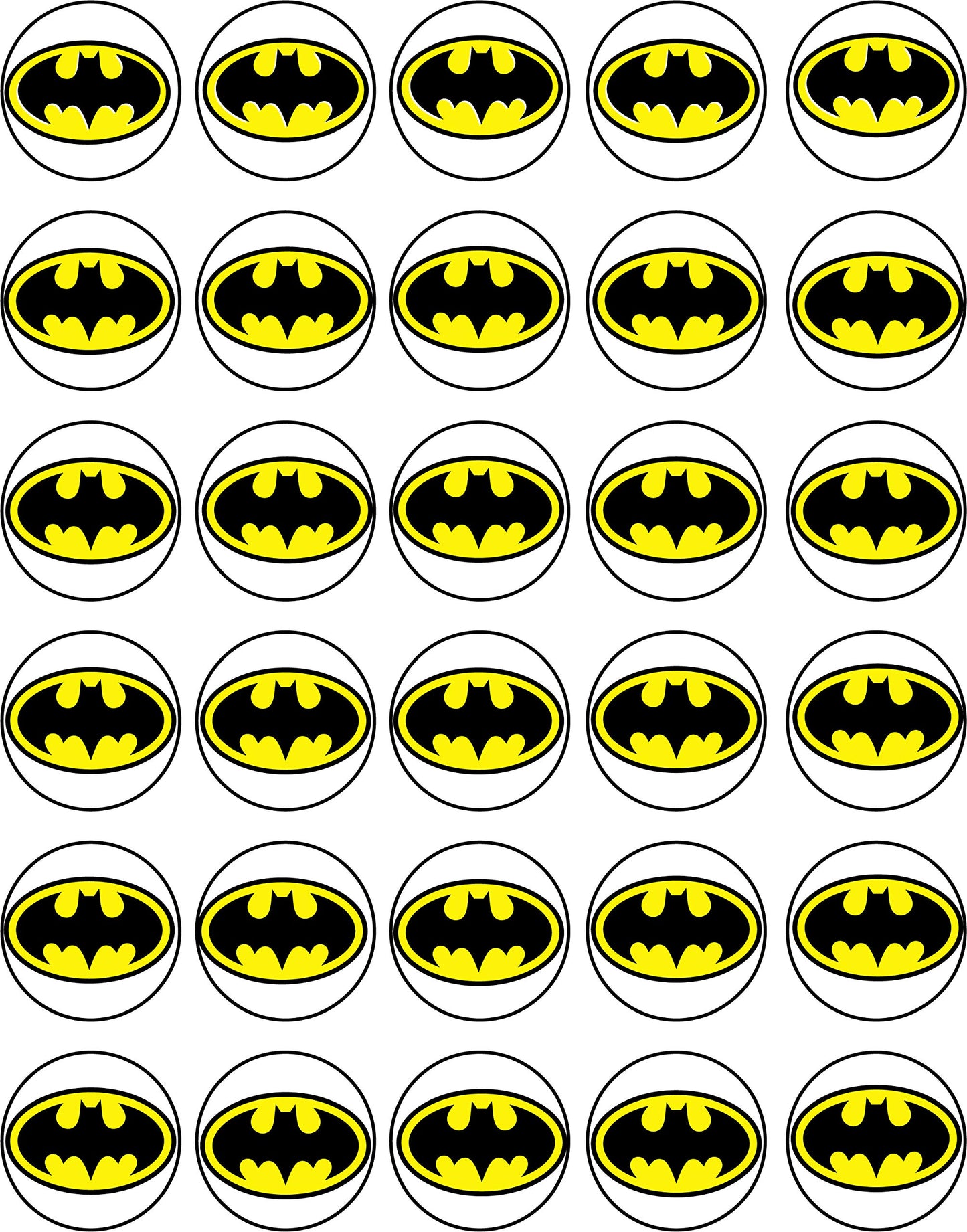 30 x Edible Cupcake Toppers - Bat M Themed Collection of Edible Cake Decorations