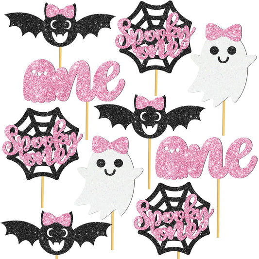 Halloween Spooky One Centerpiece Sticks Pink Halloween Party Decorations 12PCS The Spooky One Birthday Table Toppers Ghost Theme Centerpieces for Girls 1st Birthday Baby Shower Supplies
