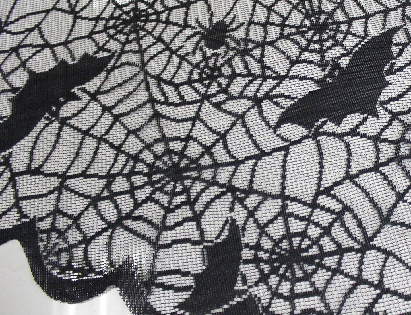 Tonfant Black Lace Tablecloth Round Overlay with Spider Web and Mat for Halloween Party,Easter,Fireplace and Mantle Cover Decoration (Round 70", Black)