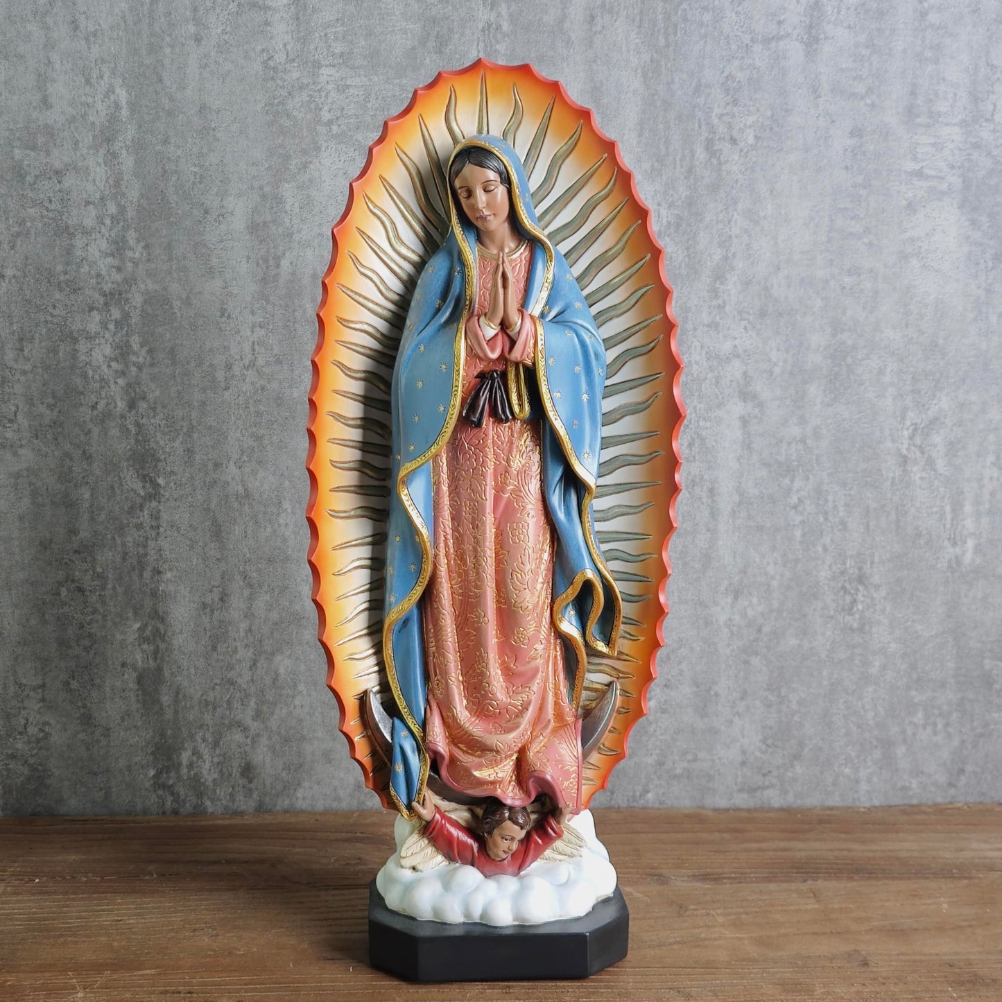 BC Catholic 14.75" H Our Lady of Guadalupe Statue, Blessed Virgen Maria Mother Figure for Altar, Religious Gifts to Mom, Inspirational Home décor, Hand Painted by Buildclassic