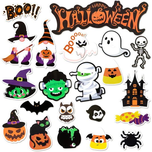 X1zuue 20Pcs Halloween Magnet Car Decorations Waterproof Trick or Treat Automotive Magnet Stickers Refrigerator Magnets Boo Pumpkin Ghost Candy Bat Home Decor Party Supplies for Cars
