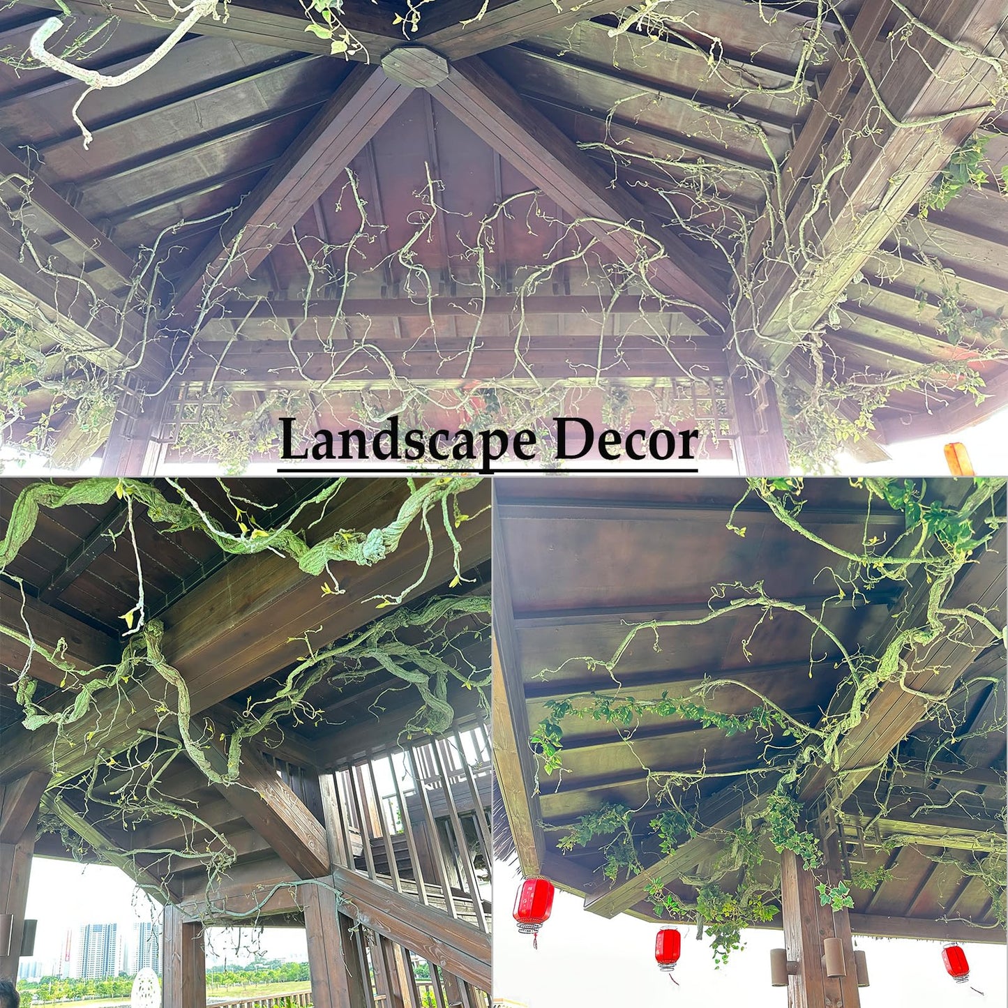 CONGZHANHH 118 inch Big Artificial Green Tree Branches Ivy Grapevine Garland Fake Tree Trunk Wall Door Hanging Plants Twigs Moss for Garden Home Wedding Outdoor Jungle Leaves Room Decoration