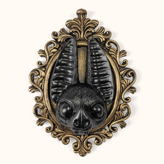 97 Decor Black Gold Animal Head Wall Decor - Gold Vintage Wall Sculpture Vampire Bat Statue, Gothic Art For Living Room Bedroom Halloween Decoration
