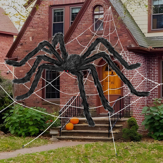 inin 200" Halloween Spider Web Decorations with 59" Giant Spider,Halloween Decorations Outdoor/Indoor,Scary Party Decorations,Haunted House Decor,for Yard/Lawn/Garden