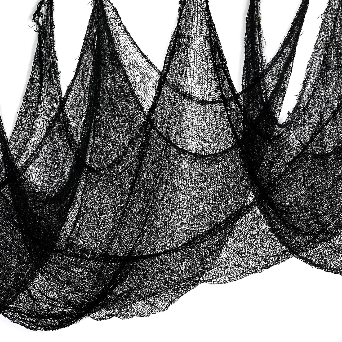 Nirohee 315 x 85 Halloween Black Creepy Cloth,Spooky Fabric Cloth Halloween Decorations Outdoor,Scary Creepy Gauze Black Cloths Party Decor Props for Witch Room,Haunted House,Garden