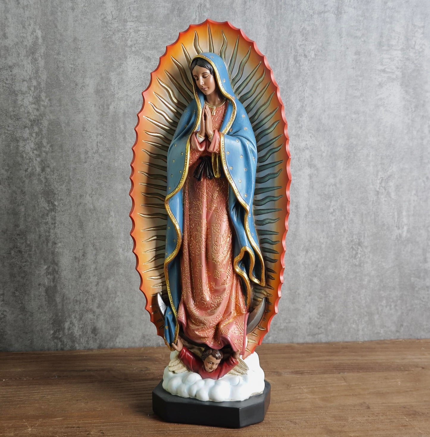 BC Catholic 14.75" H Our Lady of Guadalupe Statue, Blessed Virgen Maria Mother Figure for Altar, Religious Gifts to Mom, Inspirational Home décor, Hand Painted by Buildclassic