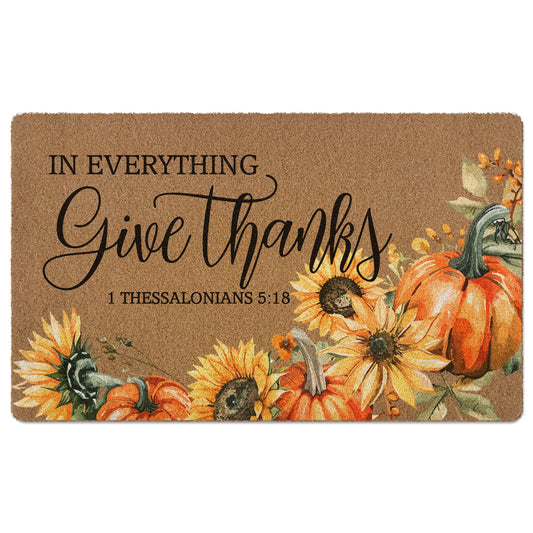 XLDLIOO Christian Door Mat, Fall Welcome Mat, Fall Pumpkin Welcome Front Door Mat Indoor Outdoor Entrance, Bible Verse Artificial Coir Doormats Rugs for Porch Patio Entryway Home Decor 30x17in