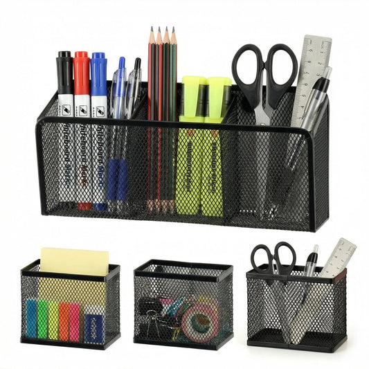 Neudeco Magnetic Pencil Holder, Black, Pack of 4