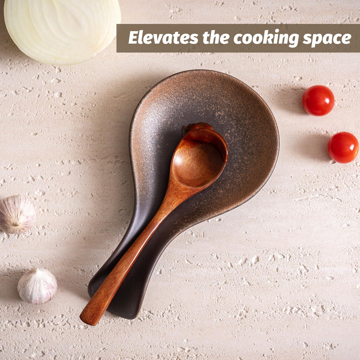 Ceramic Spoon Rest for Stove Top, 8 Inches Large Spoon Holder for Kitchen Counter, Porcelain Utensil Rest, Housewarming Christmas Gift, Dishwasher Safe Heat-Resistant, Ice-Flecked Smoke White(1 PC)