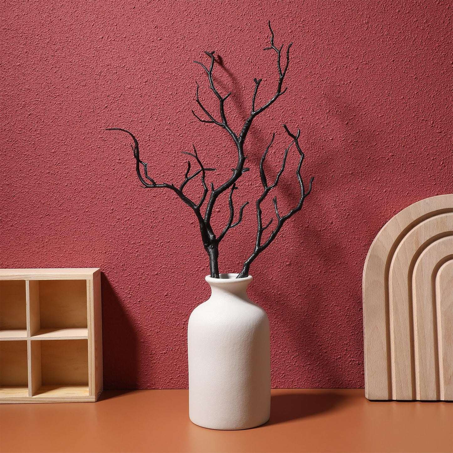 LIFKOME Artificial Antler Dried Tree Branches 13.76'' Art Witch Antler Branch Decorative Plant Twigs Plastic Dry Branches Decor for Wedding Halloween Party Home Supplies Black 4pcs