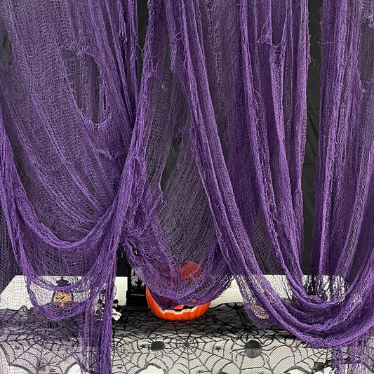 succulentlovers 316x 80 Inch Purple Halloween Creepy Cloth - Large Halloween Spooky Cloth Indoor Outdoor Scary Creepy Gauze Haunted House Decoration for Halloweens Party Supplies