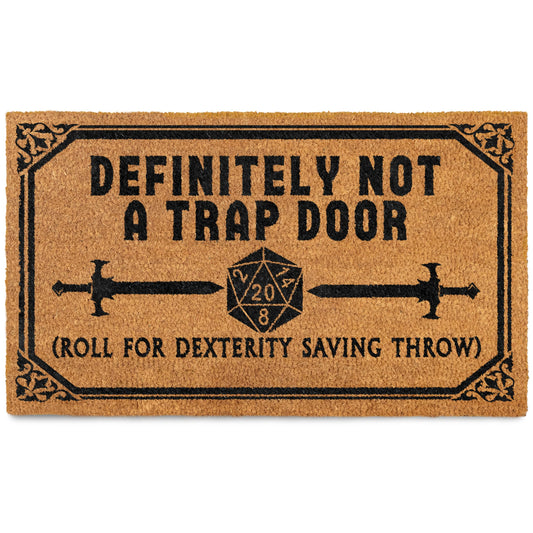 MAINEVENT Not a Trap Door Doormat Outdoor 30x17 Inch, Definitely Not a Trap Door Mat for Covered Outdoor, Definitely Not a Trap Door Rug, DND Decor, Nerd Gift, Geek Decor