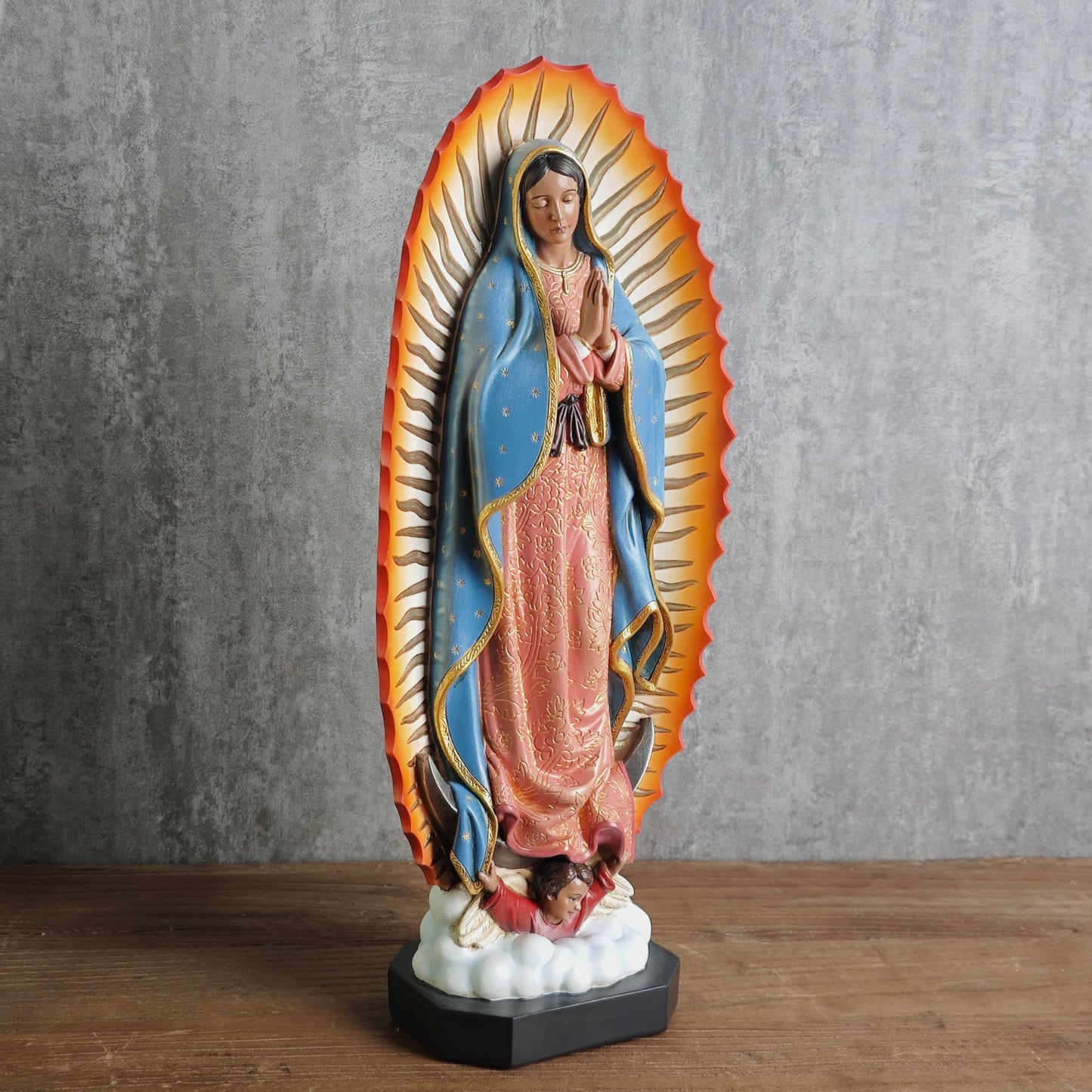 BC Catholic 14.75" H Our Lady of Guadalupe Statue, Blessed Virgen Maria Mother Figure for Altar, Religious Gifts to Mom, Inspirational Home décor, Hand Painted by Buildclassic