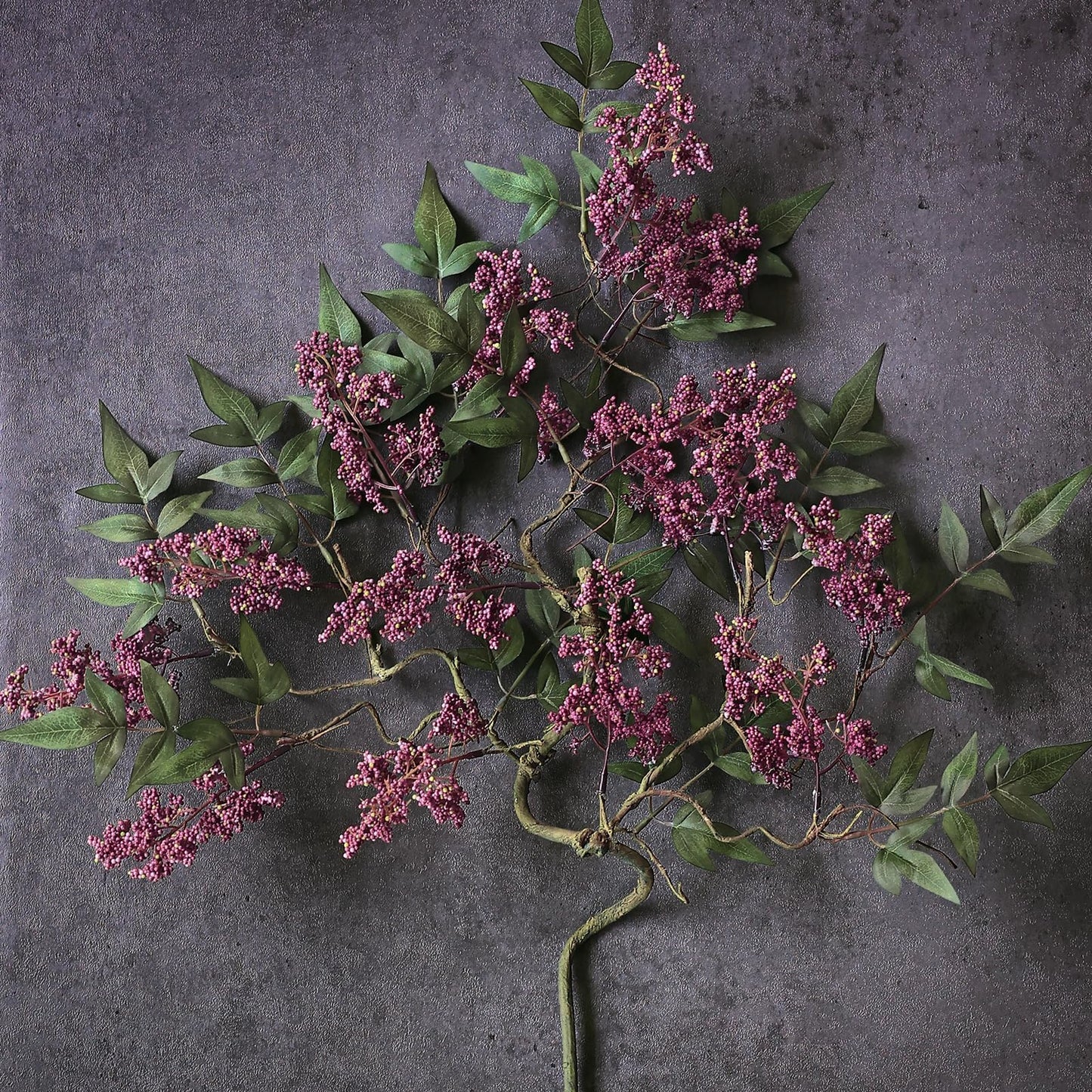 2 Pcs 36" Artificial Nandina Berry Stem, Realistic Berry Spray(Dusty Plum)
