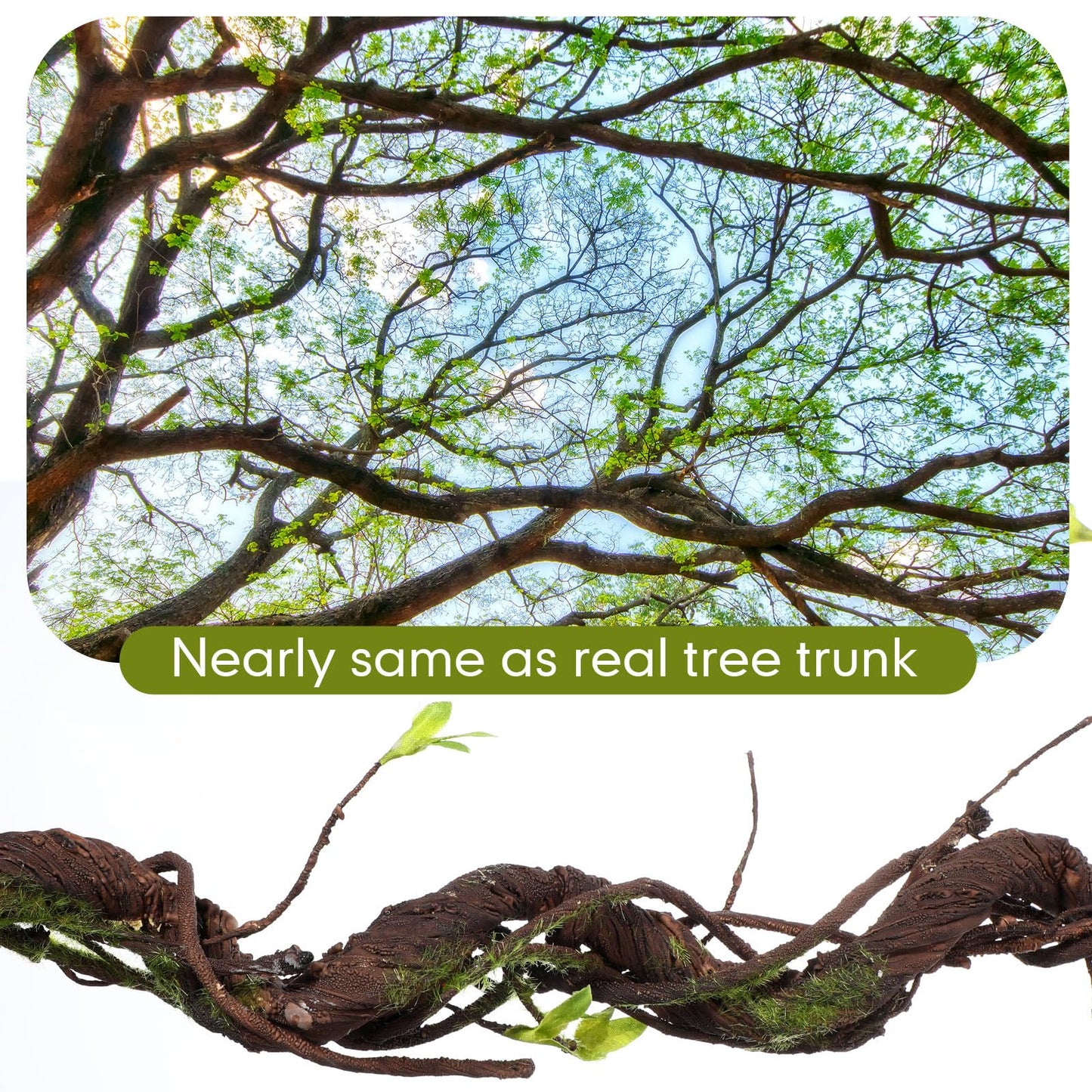 Giegxin 2 Pcs 63 inch Bendable Wall Hanging Tree Branches Artificial Tree Twigs Fake Plants Trunk Garland with Green Leaves for 3D Indoor Outdoor Wedding Garden Home Christmas Decor