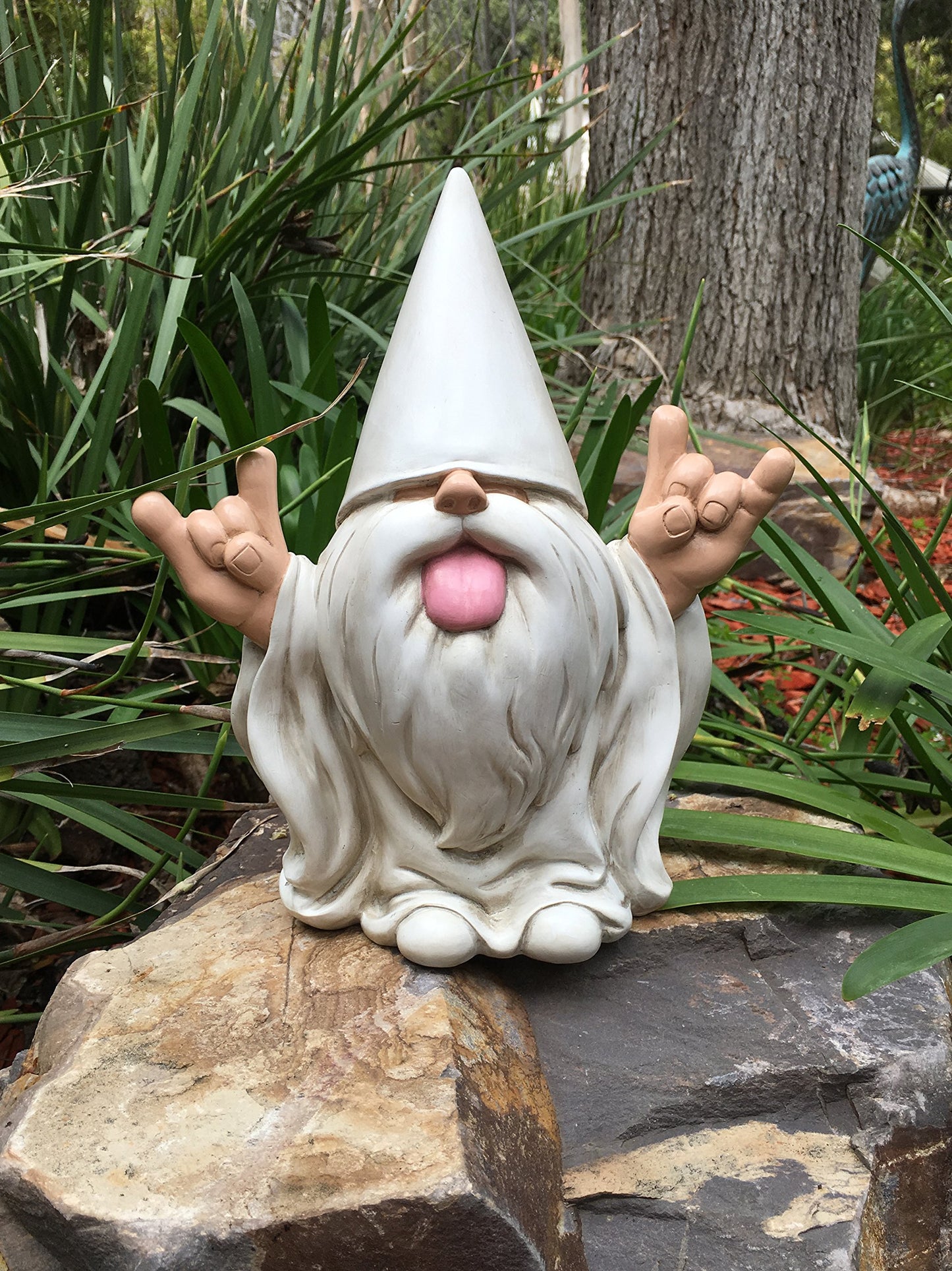 GlitZGlam Rocker Gnome 'George' This Gnome Will Rock Your Fairy Garden and Garden Gnomes 10 Inches Tall