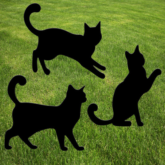 Black Cat Cats Halloween Yard Sign Home Outdoor Lawn Decoration With Stakes Scary Spooky Decor12x12 Inches (3 Pack)
