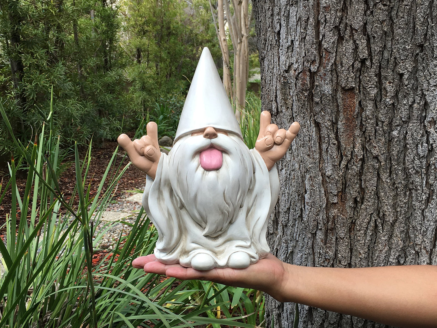 GlitZGlam Rocker Gnome 'George' This Gnome Will Rock Your Fairy Garden and Garden Gnomes 10 Inches Tall