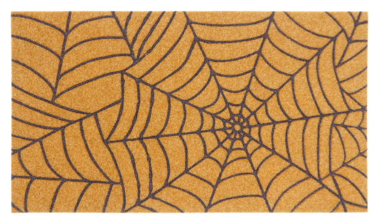 KAF Home EcoCoir Non-Shed Synthetic Doormat with Heavy-Duty, Weather Resistant, Non-Slip PVC Backing | 17 by 30 Inches | Perfect for Indoor and Outdoor Use (Spider Web)